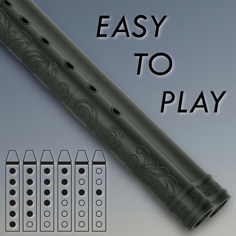 BáFlute BAFlute Native American Style Drone Flute, Low Pitch F# 432 hz, 3D Printed, Black, Double Flute - Image 5